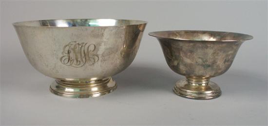 Appraisal: TWO AMERICAN SILVER BOWLS one bowl Gebelein maker diameter inches