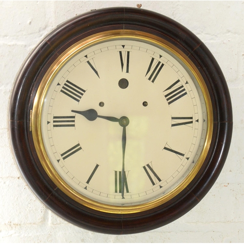 Appraisal: A mahogany stained wall clock early th c with painted