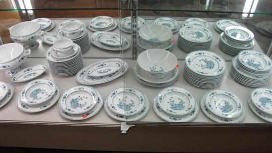 Appraisal: LIMOGES BLUE AND WHITE DINNER SET FOR TWELVE ONE PLATE