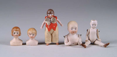 Appraisal: LARGE ASSORTED LOT OF ALL BISQUE DOLLS A multitude of