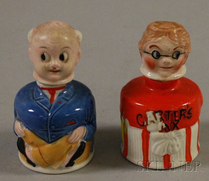 Appraisal: Pair of Carter's Inx Porcelain Ma and Pa Figural Ink