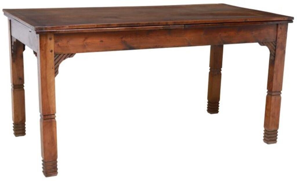 Appraisal: Rustic walnut two-plank extension table Spain early th c rectangular