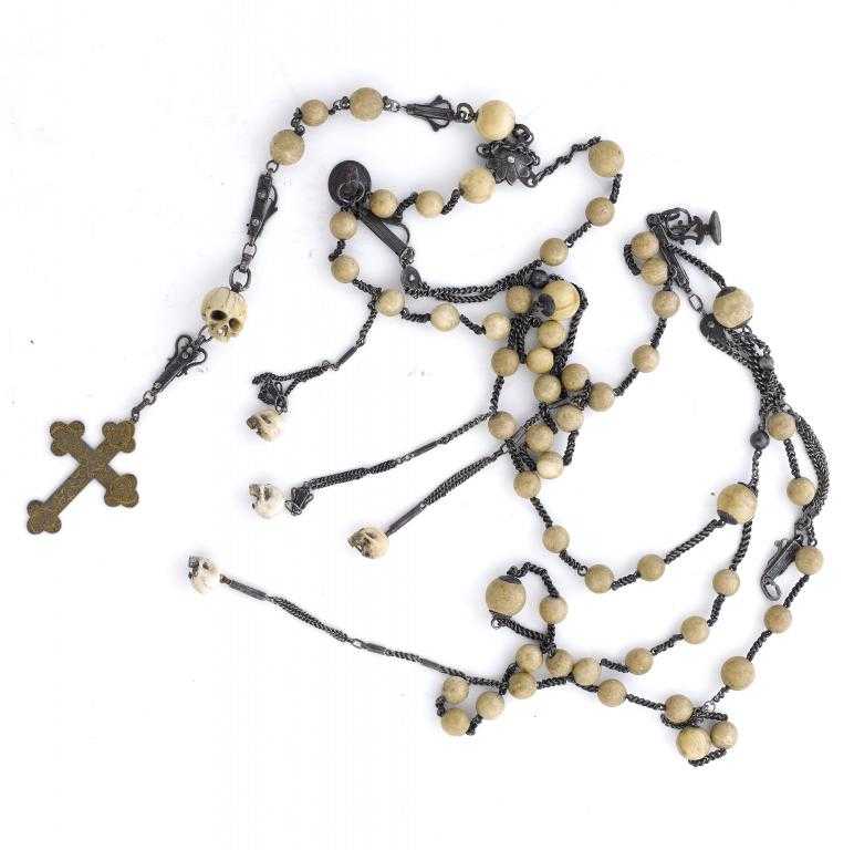 Appraisal: AN HAUTE EPOQUE SILVER AND IVORY ROSARY PROBABLY GERMAN hung