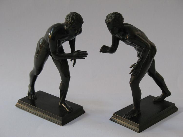 Appraisal: AFTER THE ANTIQUE A PAIR OF CAST BRONZE SCULPTURES of