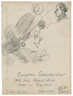 Appraisal: Dunn Bob Original Drawing of Chrystal and Joseph Dunninger On