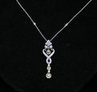 Appraisal: K DIAMOND PENDANT NECKLACE K WHITE GOLD DIAMOND PENDANT NECKLACE