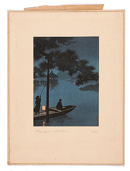 Appraisal: STARRY NIGHT ON LAKE VIWA JAPANESE WOODBLOCK BY KOHO with