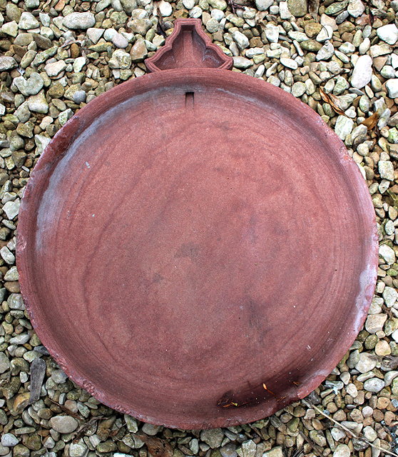 Appraisal: AN TH CENTURY MOGUL SANDSTONE CIRCULAR SHALLOW BOWL with carved