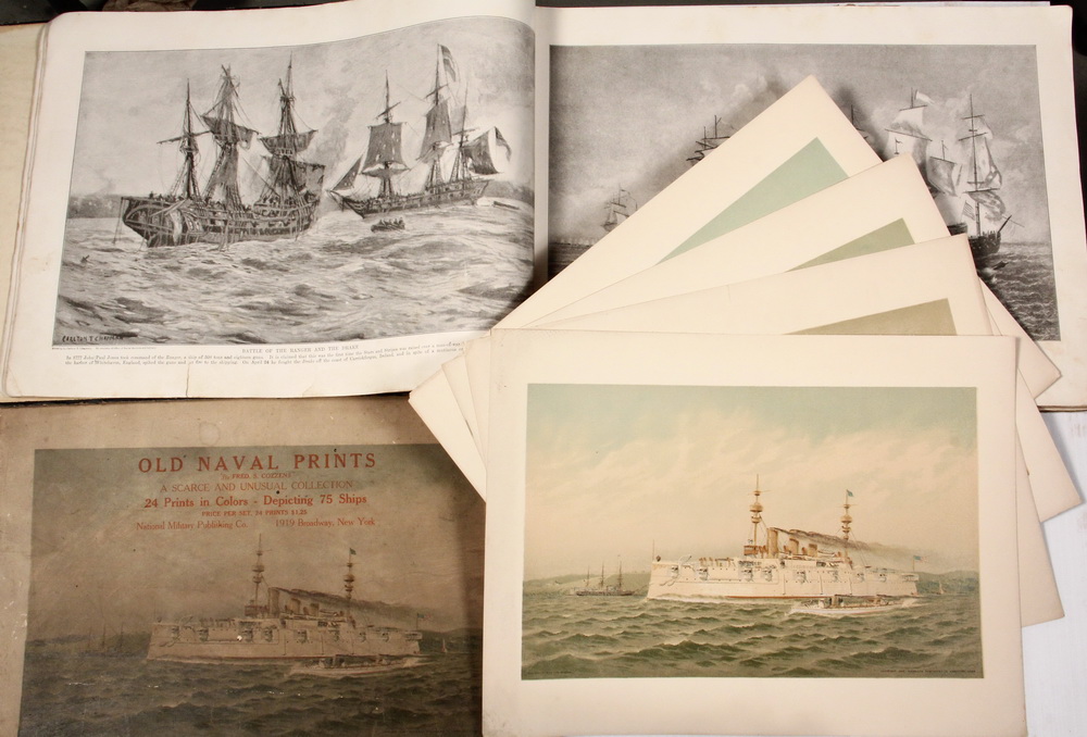 Appraisal: US NAVY PRINT FOLIOS - Including SCARCE Old Naval Prints