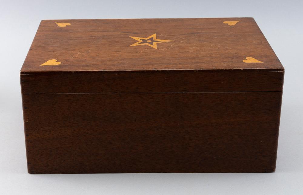 Appraisal: INLAID WOODEN BOX LATE TH CENTURY HEIGHT WIDTH DEPTH INLAID