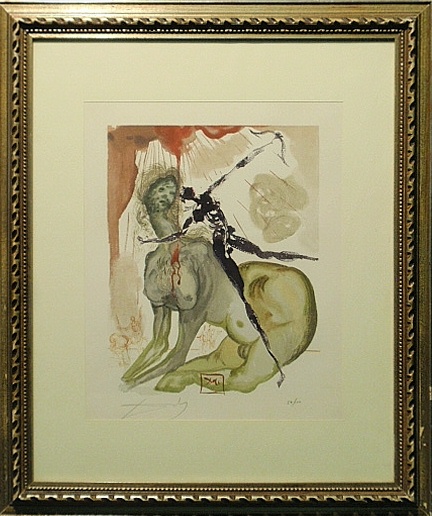 Appraisal: - Salvador Dali lithograph Dante s Inferno- Purgatory signed and