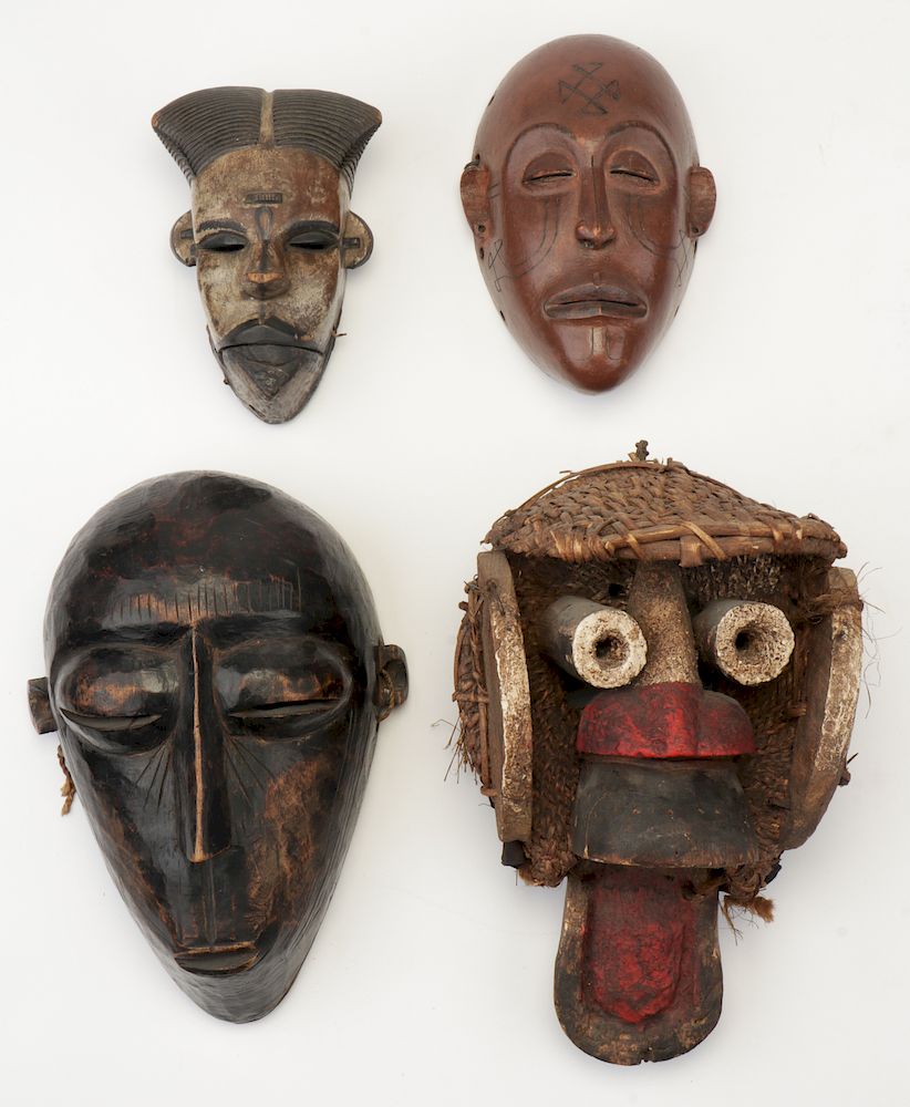 Appraisal: Group of Four African Masks Group of Four African Masks