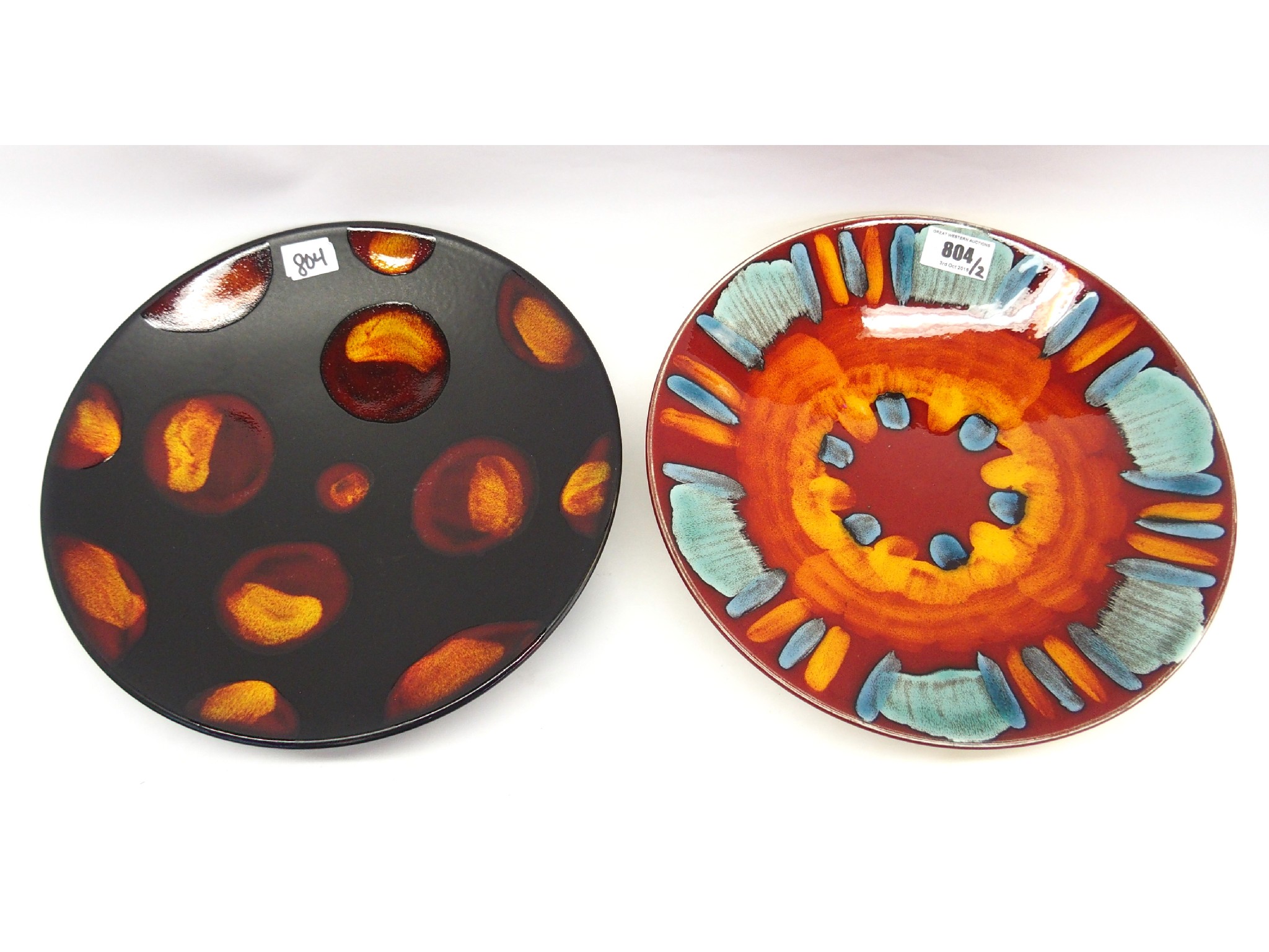 Appraisal: Two Poole Pottery painted plates