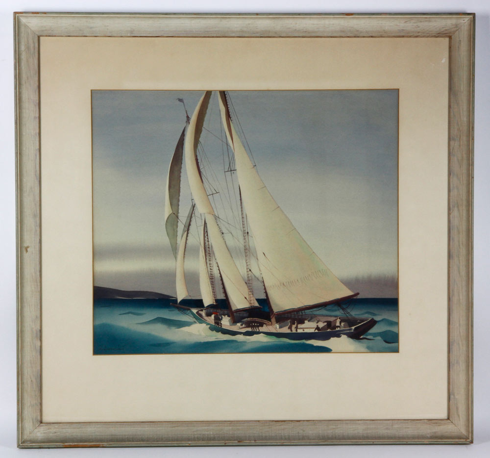 Appraisal: - Bernath Yachting Scene W C Sandor Bernath American -