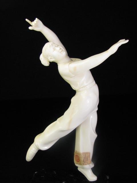 Appraisal: Pre revolution carved ivory figure of a young female dancer