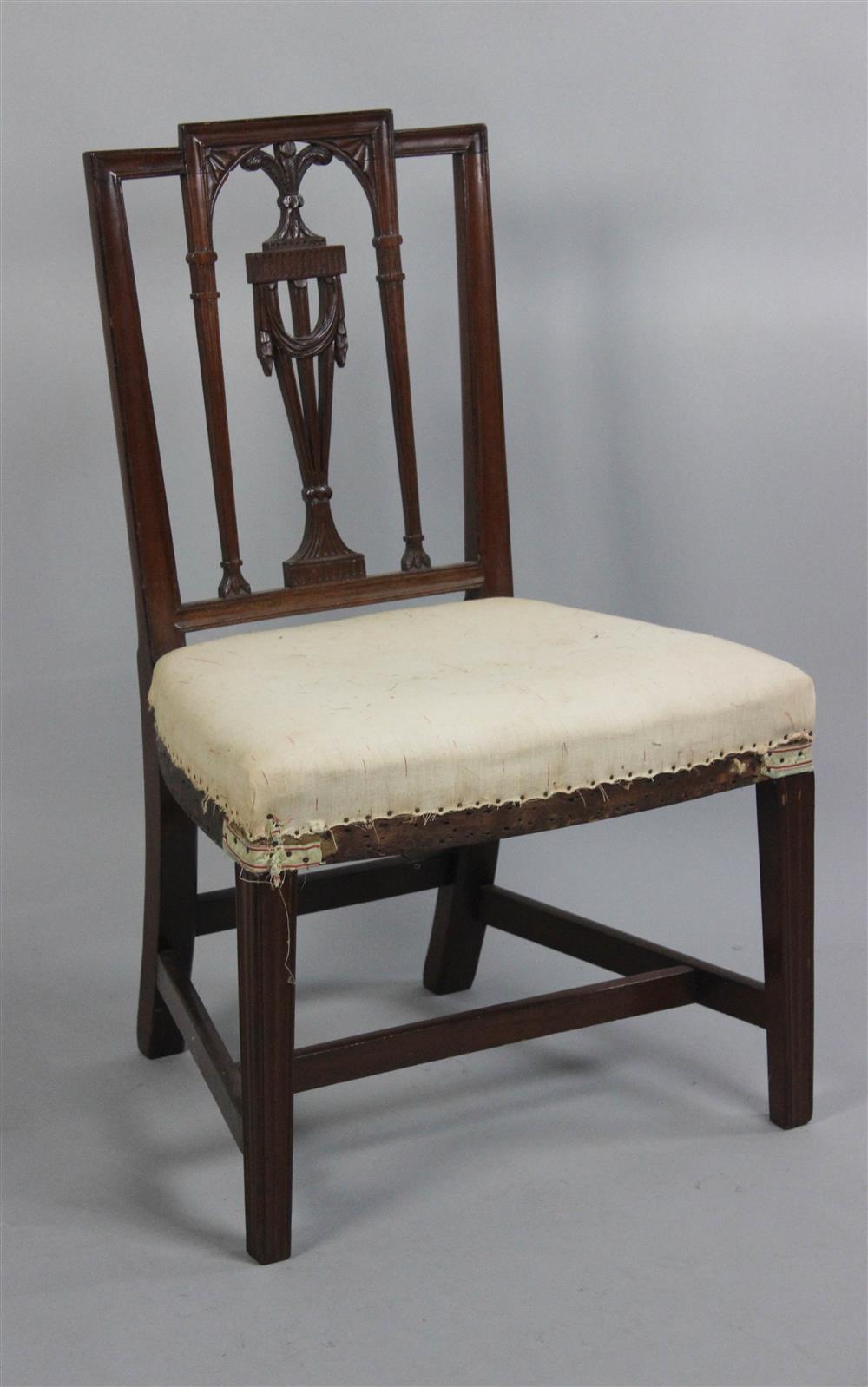 Appraisal: FEDERAL CARVED MAHOGANY SIDE CHAIR PHILADELPHIA CIRCA the straight crest