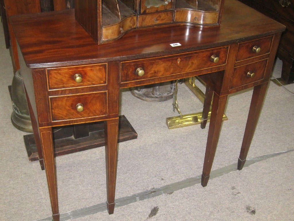 Appraisal: Edwardian mahogany bow fronted writing table