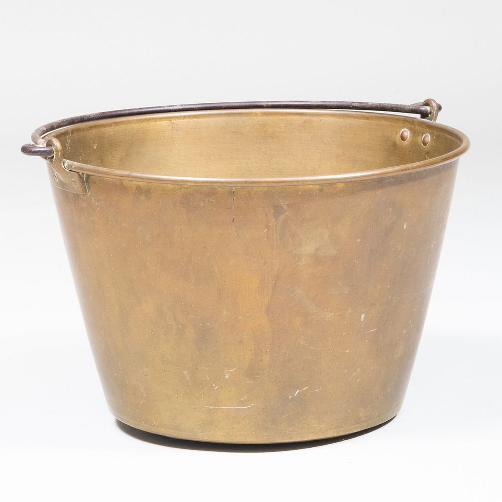 Appraisal: Brass Kindling Bucket x in diam Condition Bruises to the