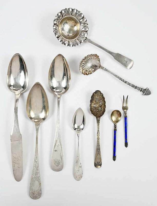 Appraisal: Pieces Continental and English Silver Flatware th th century including