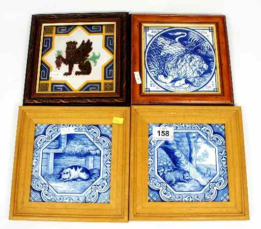 Appraisal: A Collection of Various Minton Tiles comprising embossed lion with