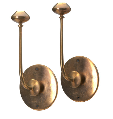 Appraisal: JARVIE Pair of rare and early Beta bronze wall sconces