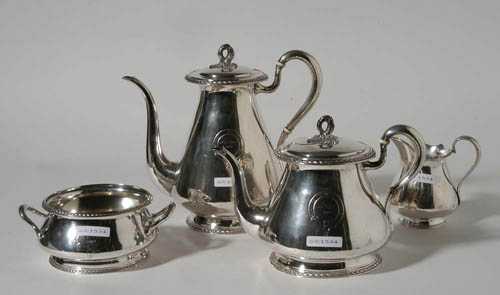 Appraisal: COFFEE AND TEA SERVICE Hamburg th century Maker's mark Peters