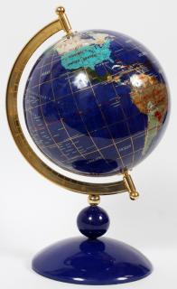 Appraisal: PIETA DURA STYLE WORLD GLOBE PIETA DURA STYLE WORLD GLOBE