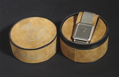 Appraisal: A Georg Jensen man's watch model no in fitted case