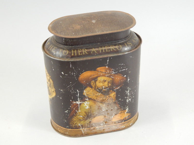 Appraisal: An early thC tin tea caddy bearing the slogan He