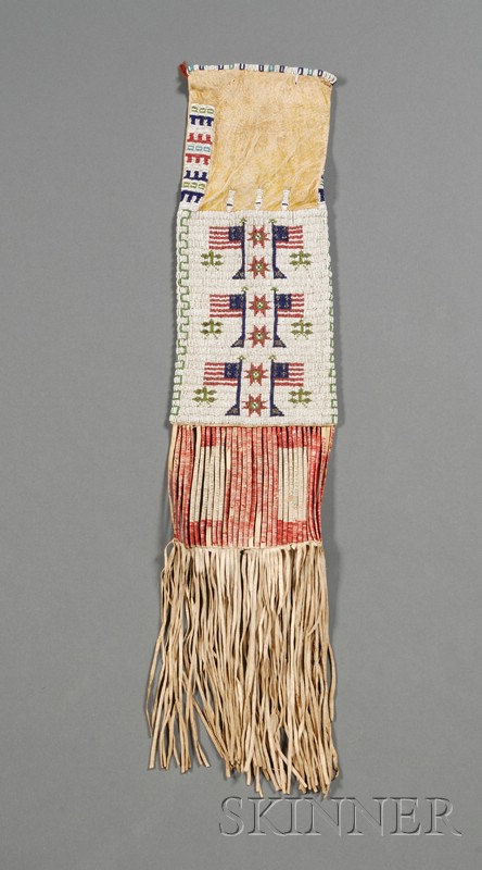 Appraisal: Central Plains Beaded Hide Pipe Bag Lakota c late th