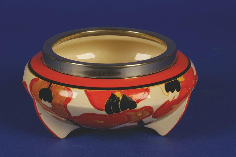 Appraisal: A CLARICE CLIFF BIZARRE FANTASQUE BOWL of compressed ovoid form