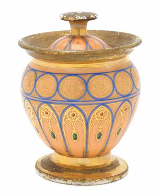 Appraisal: A Paris Porcelain Lidded Vase of ovoid form the lid