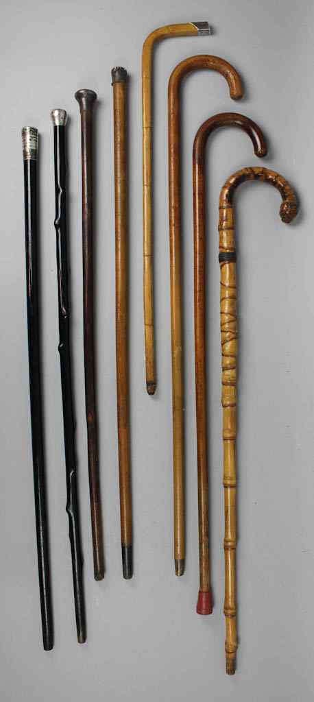 Appraisal: EIGHT ASSORTED CANES AND WALKING STICKS INCLUDING ONE BY CROSS