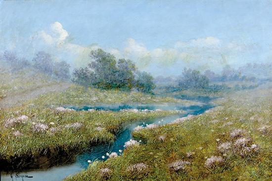 Appraisal: Gulbrand Sether Illinois Norway - SUMMER LANDSCAPE WITH POND oil