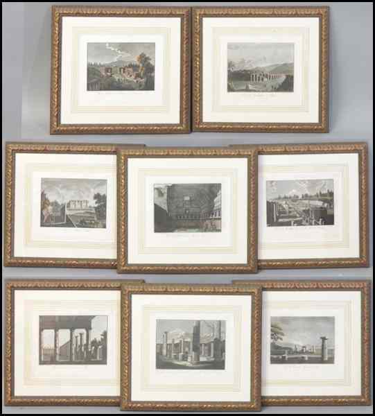 Appraisal: VIEWS OF POMPEI GROUP OF EIGHT FRAMED PRINTS Aquatints from