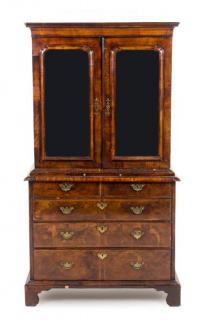 Appraisal: A George II Walnut Linen Press th century in two