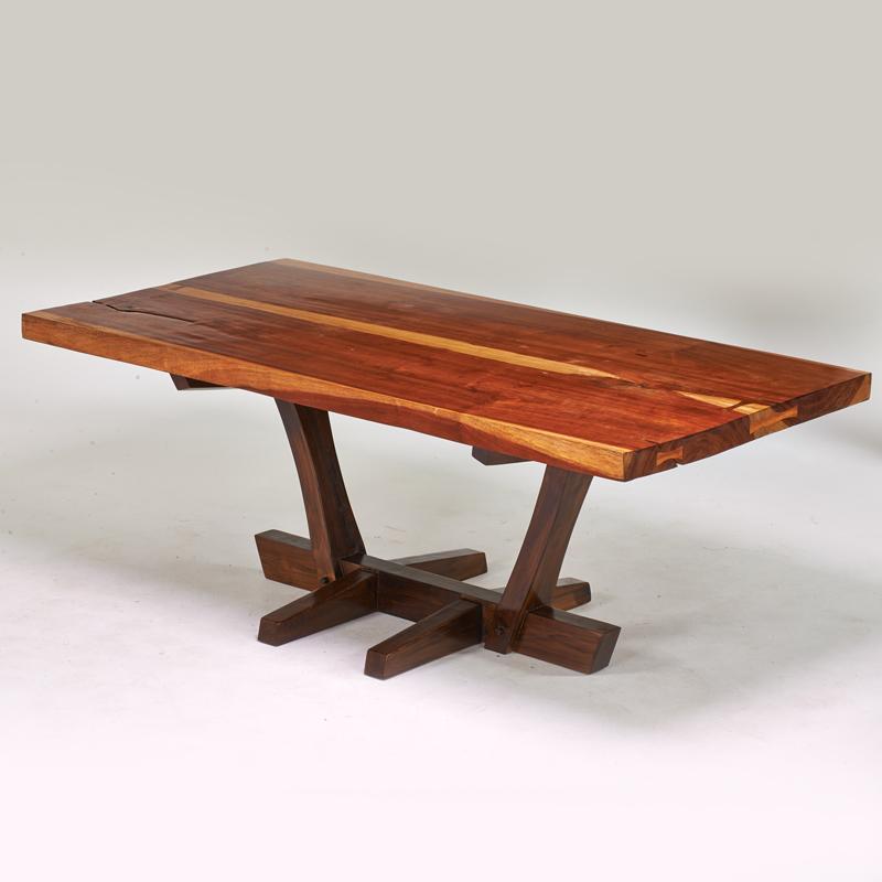 Appraisal: STYLE OF GEORGE NAKASHIMA Dining table s Mixed hardwoods Unmarked