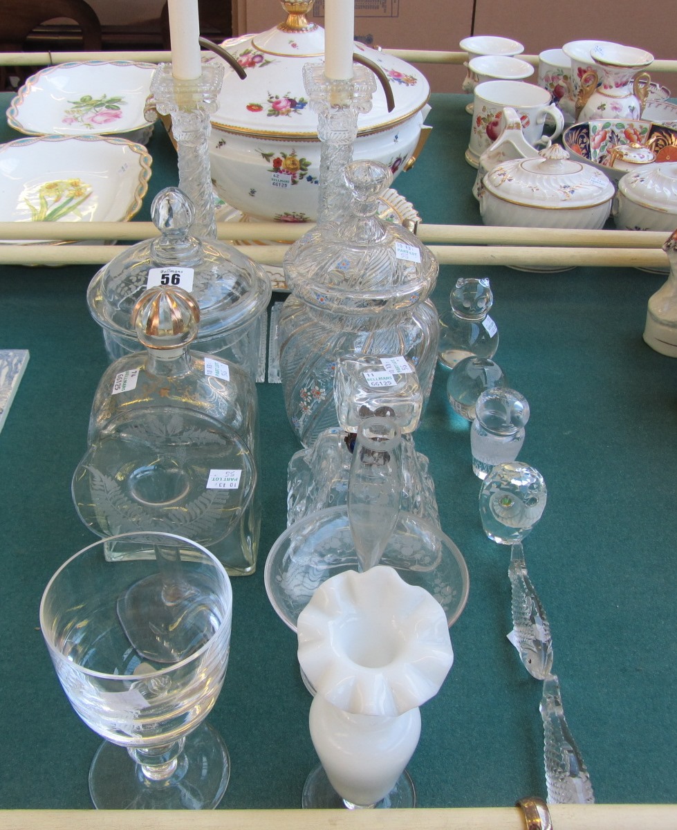 Appraisal: A quantity of glassware including a pair of moulded glass