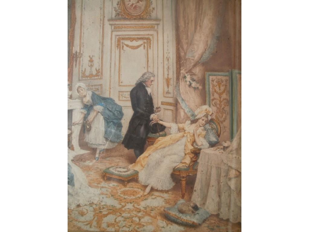 Appraisal: After Rossi Interior scene colour print in a moulded gilt