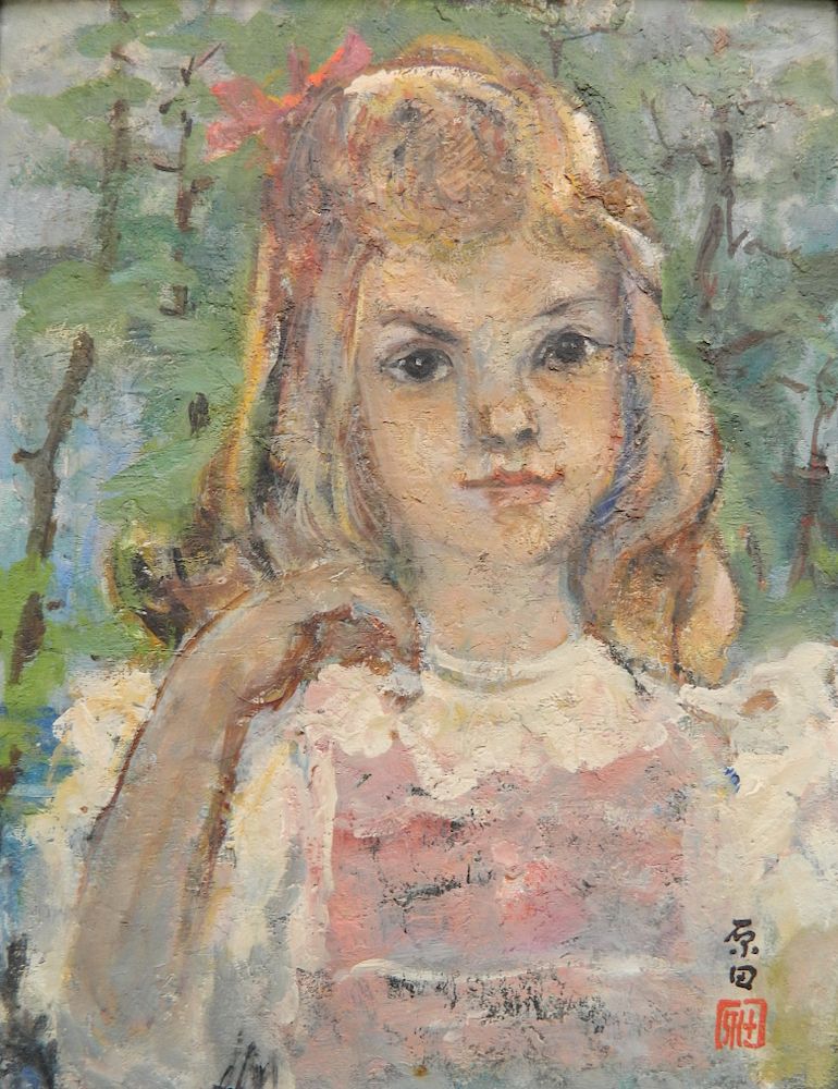 Appraisal: Faure Harada oil Faure Harada Japanese th c - ''Heidi''-