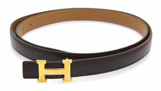 Appraisal: An Hermes ' ' Brown Calf Belt with a gold