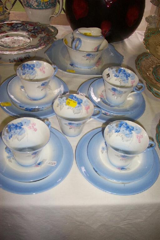 Appraisal: A collection of Shelley blue ground Phlox pattern teawares with