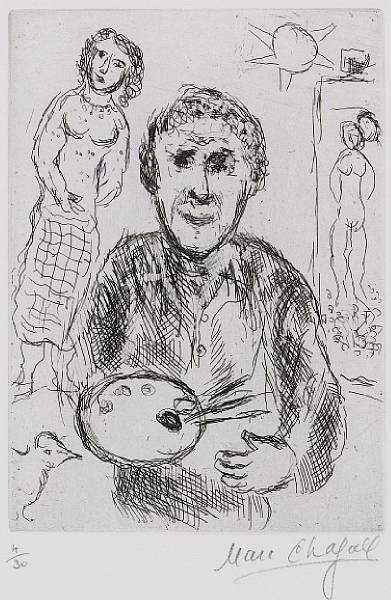 Appraisal: Marc Chagall Russian French - L'Artiste et son mod le