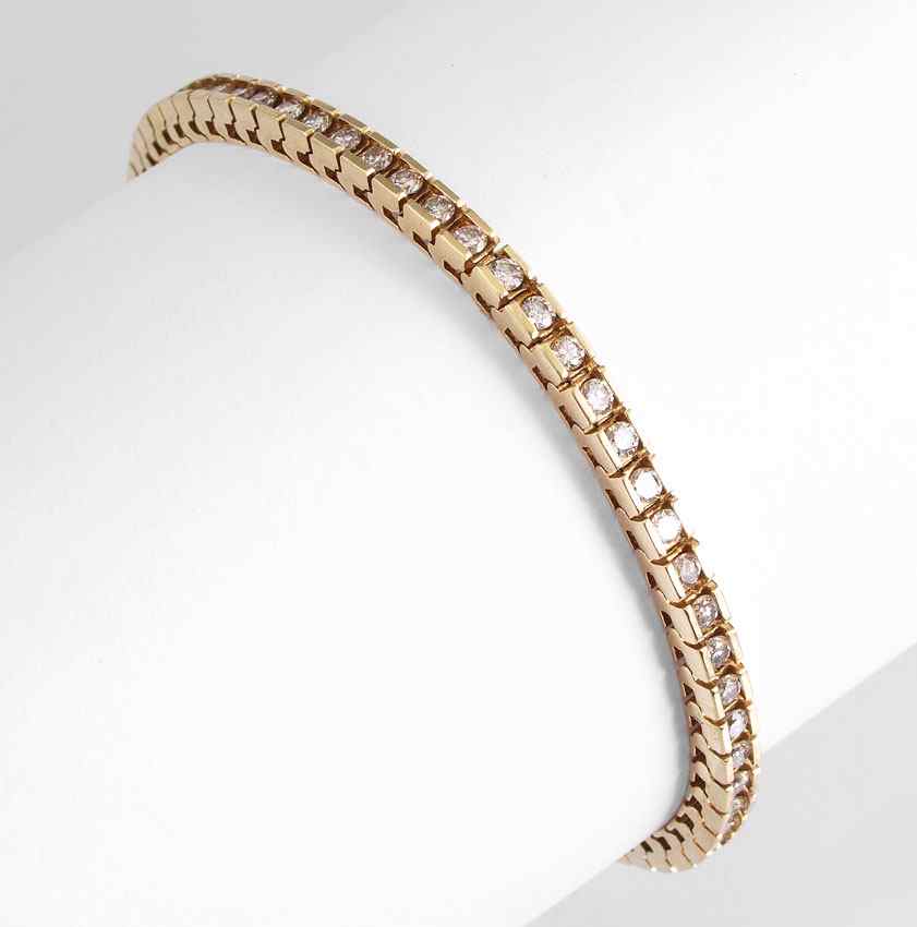 Appraisal: CTW DIAMOND LINE BRACELET K yellow gold line or tennis