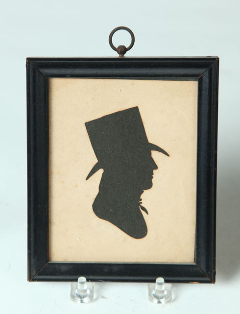 Appraisal: SILHOUETTE American st half- th century Hollow-cut portrait of a