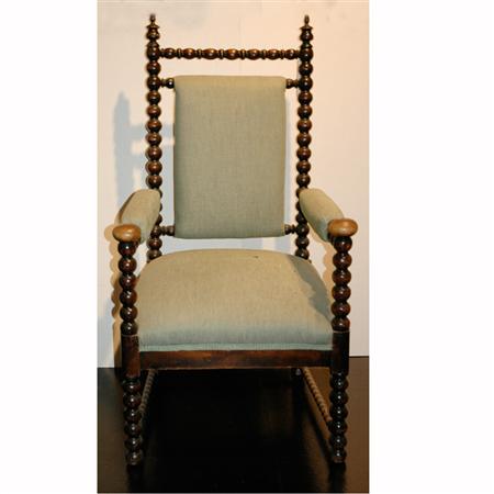 Appraisal: Jacobean Style Turned Oak Open Armchair Estimate -