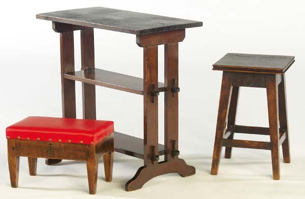 Appraisal: ROYCROFT Tabouret no footstool no and mahogany Little Journeys stand