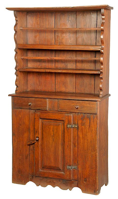 Appraisal: Rare North Carolina Chippendale Walnut Cupboard Piedmont mid th century