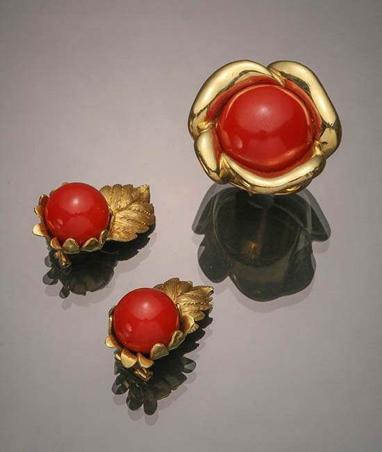 Appraisal: Lot Property of Various Owners -Karat Yellow-Gold and Red Coral