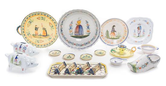 Appraisal: Sale Lot A Collection of Quimper Pottery Articles comprising a